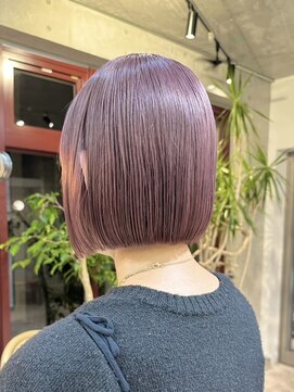 ヲタク 渋谷 代官山 恵比寿(wotaku.) ラベンダーミルクティーラベンダーグレージュボブハイトーン艶髪