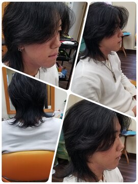 クリア 美容室 センターパート☆マッシュウルフ