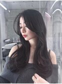 メルティカラー似合わせカットフェミニンロング韓国レイヤー