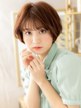 カバーヘア ブリス 上尾西口店(COVER HAIR bliss) ひし形シルエットベージュピンク小顔丸みボブc6上尾20代30代40代