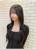 韓国ヘア/ナチュラルレイヤーカット/透明感ブルーブラック 難波