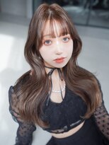 シオン(shion)&nbsp;ココアベージュ韓国ヘア前髪カット顔周りレイヤーロング_F30934