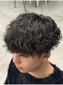 波巻きスパイラルパーマラウンドマッシュ
