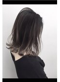 外国人風ボブ airtouch ハイライト 暗髪グレージュ 白髪ぼかし