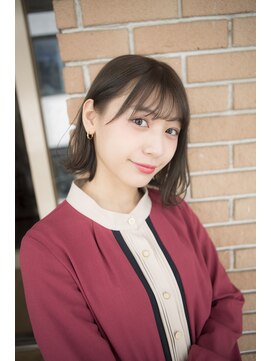 サロンドミルク 原宿(salon de MiLK) 【salon de MiLK 原宿】耳かけ外ハネゆるふわ×カーキアッシュ