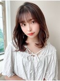松宮錦糸町ヨシンモリココアベージュ前髪パーマミディアムウルフ