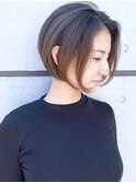 丸みショートボブオフィスコンサバ
