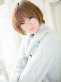 mod's姪浜/似合わせカット外国人風カーキベージュ丸みショートh