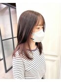 黒髪/グレーベージュ/レイヤーロング/前髪パーマ/仙台