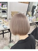 ミルクティーグレージュシアーカラーショートカット成増大山