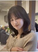 くびれヘア/韓国ヘア顔まわり/似合わせカット/前髪/谷町四丁目