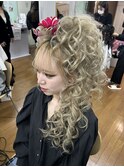サイド盛り髪