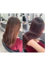 ガルボヘアー 桟橋店(garbo hair)&nbsp;オイルカラーカシスレッドつや髪