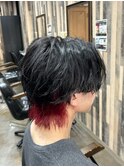 圧倒的存在感！赤色インナーカラー