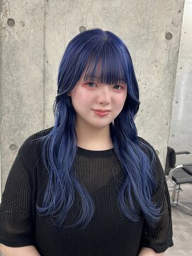 ローレン(Lolen.) ネイビーブルー しまゆーハイトーン