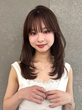 ロンドシエル 横浜(Lond ciel) ミディアムレイヤーカット/マロンベージュ/顔周り/前髪/横浜