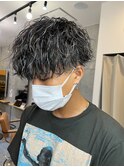 メッシュハイライトスパイラルパーマツイストパーマツーブロック