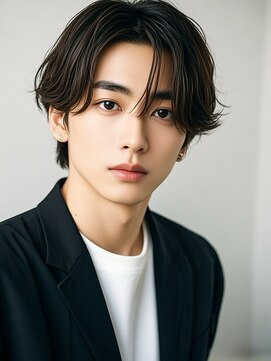 エイチ メンズ(H) スペインカールセンターパートツイストパーマスパイラルパーマ