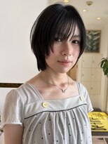 ビファインクーアヴェダ(Be fine coo AVEDA)&nbsp;うざバング黒髪レイヤーショートボブ/