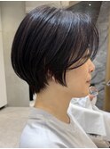 表参道白髪ぼかしウルフショートボブベージュアッシュグレージュ