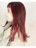 ワインレッドカラー　インナーカラー　【miku】