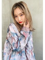 Liberte銀座 20代大人リバースボブ×ミルクティーベージュ