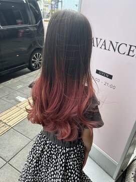 アヴァンス 天王寺店(AVANCE.) キッズカラー×グラデーション×ピンクベージュ