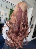 【W_SALON 河原町】オレンジ×ピンクオレンジ/ツートン