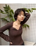 くせ毛風ショート/ショートパーマ/ニュアンス/フレンチショート