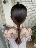 タイトヘア タイトポニー アレンジ パーティヘア