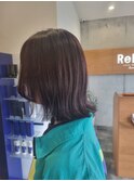 ピンクブラウン外ハネスタイル