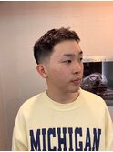 MEN'S HAIRウルフアッシュブラックカルマパーマベリーショート