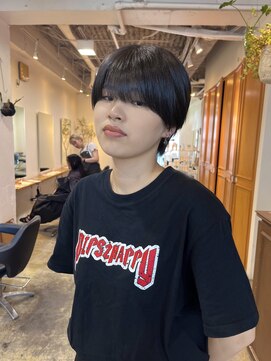 グリーン 渋谷(green) 黒髪/グレーベージュ/ボブ/レイヤー/前髪カット/髪質改善