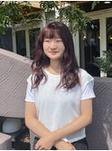 《TOPHAIR 玉島店/ もも》ワインレッド×セミロング