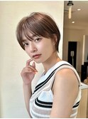 斜めバング愛されモテショート