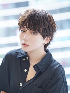 アルファ 新宿(alpha) サーフカール/ 刈り上げセンターパート/ブルーブラック[新宿駅]