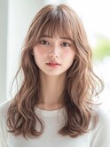 くびれヘア ハイライトカラー アプリコットオレンジ 夏