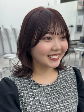 ビューブルー 亀戸錦糸町(VIEW BLUE) ◎美髪カールピンクブラウンミディアムボブ似合わせ前髪