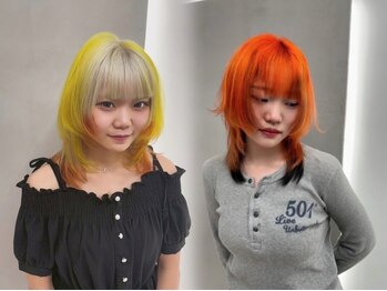 スイ 松戸(SUI)の写真/【インナーカラー】全頭ブリーチよりも幅が狭いから、ダメージを最小限に抑えられる!ウルフとの相性抜群◎