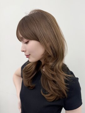 アマトウキョウ アユンチェ(AMA TOKYO×AYUNCHE) 韓国ヘア　透明感カラー　2wayバング  レイヤーカット   顔周り