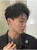 ツーブロックショート　アップバングショート