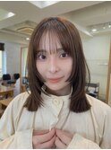 顔周りカット 似合わせ フェイスレイヤー 暖色カラー
