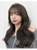 韓国ヘア　レイヤー　顔まわり