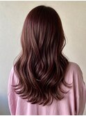 ゆる巻きロング/カシスピンク/ブリーチなしカラー◎/高田馬場