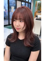 アース 長崎大村店(HAIR&MAKE EARTH)&nbsp;ミディアムカシスレイヤー