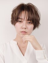 メゾンドイギー(MAISON de IGGY)&nbsp;無造作カール丸みショート　ダークアッシュデザインカラー