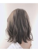 透けるグレージュカラーで作るミディロブ☆【榎本樹道】