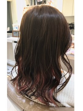 アッシュ 大宮店(Ash) インナーカラー【グレージュ×チェリーピンク】