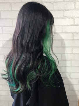 ビス ヘア アンド ビューティー 西新井店(Vis Hair＆Beauty) インナーカラー/イヤリングカラー/ケアブリーチ/グリーン/モテ髪