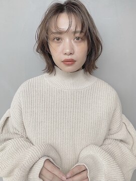 リンネテラス(Lin'ne terrace) 大人可愛い外ハネくびれ切りっぱボブ/シースルーバング/レイヤー